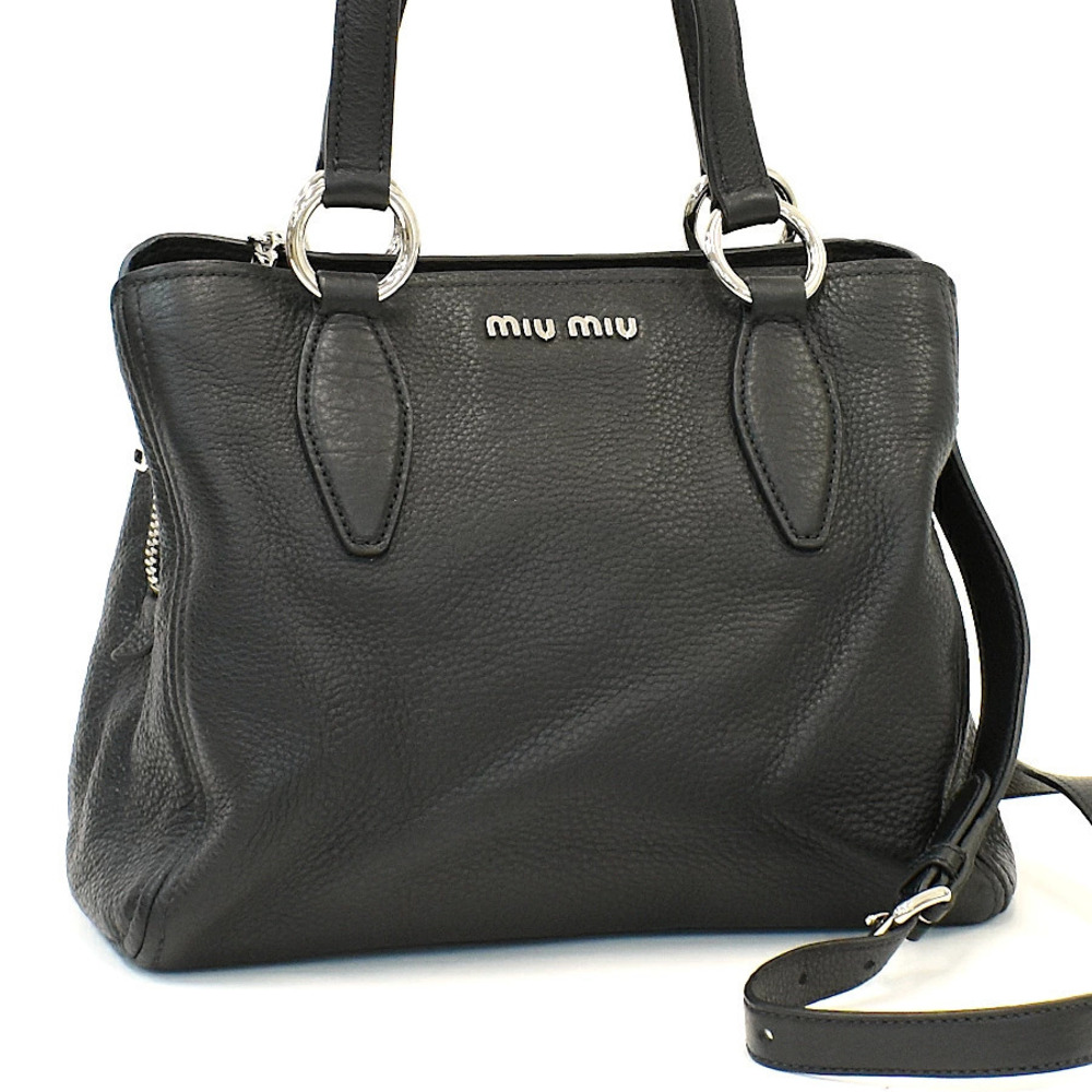 Miu Miu handbag VITELLO PHENIX Leather Nero Black